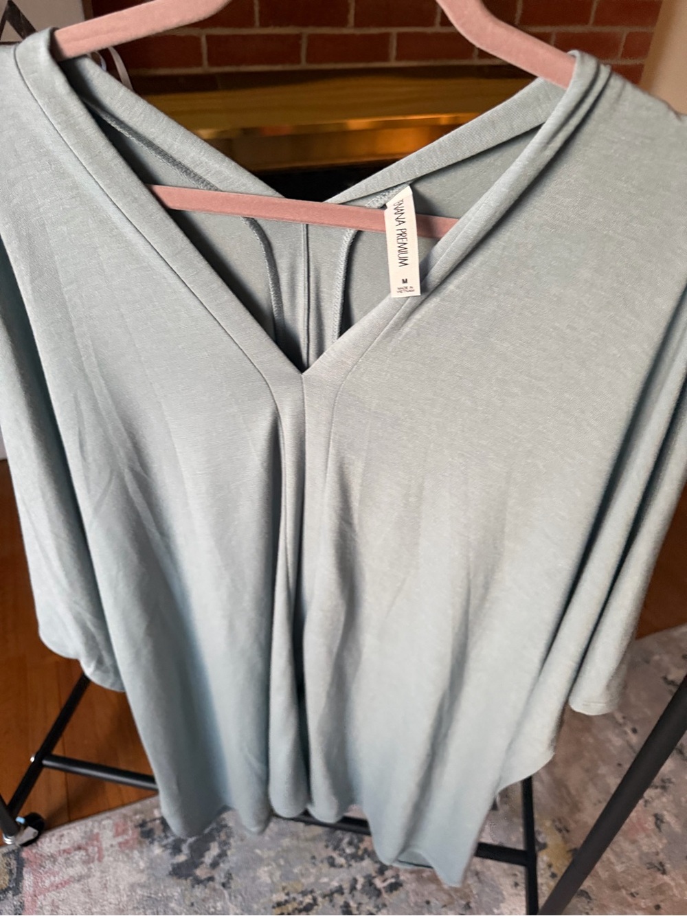 ZENANA PREMIUM - Light Sage V-Neck Dolman Top